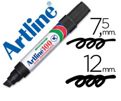 Artline marcador permanente recargable biselado 100 negro