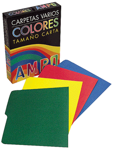 Ampo folder tamaño carta 125 unidades color