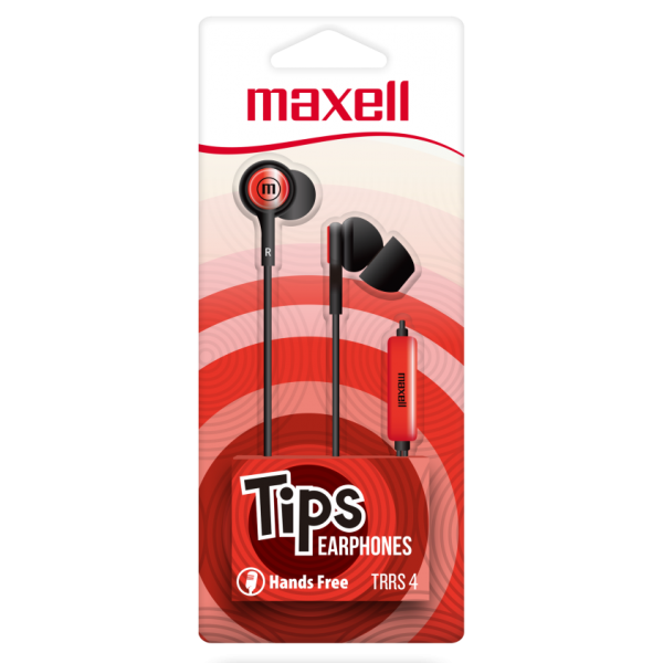 Maxell audífonos in tips con micrófono rojo 348122