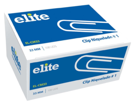 Elite clip #1 33mm caja 100 unidades
