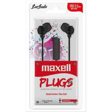 Maxell audífonos in ear plugs con micrófono negro 347364